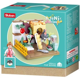SLUBAN Mini Handcraft Domeček pro kočičku 115 dílků + 1 figurka STAVEBNICE