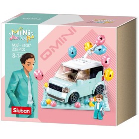 SLUBAN Mini Handcraft MiniQ Modré auto 236 dílků + 1 figurka STAVEBNICE
