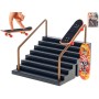 Skateboard prstový fingerboard herní set s rampou schodiště kov