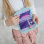 Peněženka dětská školní na krk Mermaid s potiskem mořská víla s klíčenkou