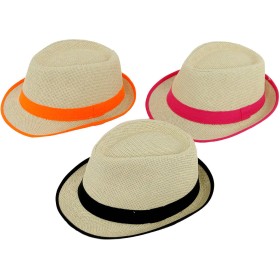 Klobouk letní slaměný unisex slamák s barevnou stužkou 3 barvy