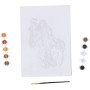 Malování podle čísel kůň kreativní set obrazek A4 s barvičkami a štětcem