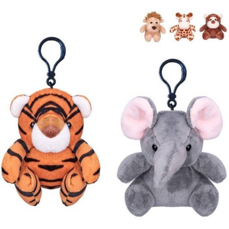 PLYŠ Klíčenka zvířátko safari přívěsek na klíče 5 druhů