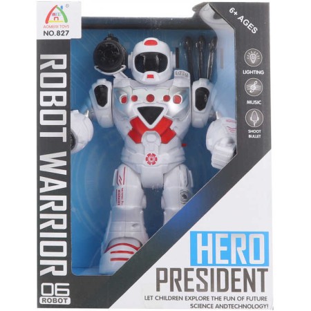 Robot interaktivní chodí střílí na baterie Světlo Zvuk plast