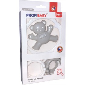 PROFIBABY Baby chrastítko medvídek s tvary pro miminko v krabici