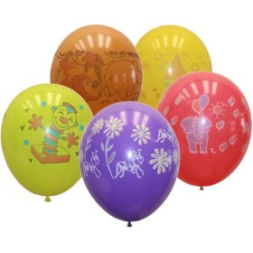 GEMAR Balónek nafukovací kulatý s potiskem pastelový 26/82cm různé druhy GD90