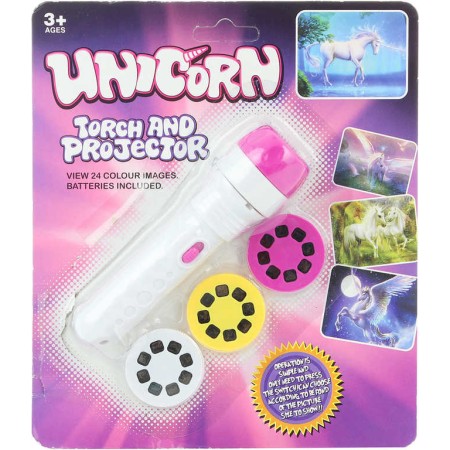 Projektor mini jednorožci na baterie set se 3 kotoučky Světlo na kartě