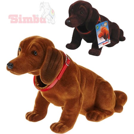 SIMBA Pes s kývací hlavou Jezevčík 24cm dekorace plast 2 barvy