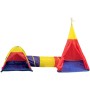 Adventure tent set 2 dětské stany s prolézacím tunelem 340x112x135cm