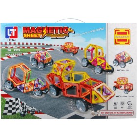 Stavebnice magnetická autíčka 58 dílků Magnetic sheet 3D skládačka