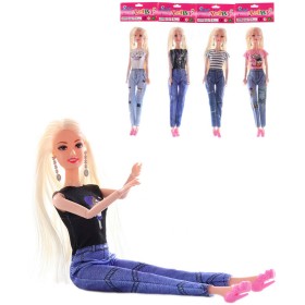 Panenka fashion blondýnka kloubová 30cm dlouhé vlasy 4 druhy