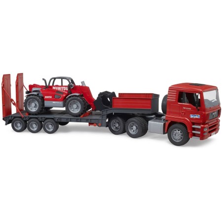 BRUDER 02772 Auto MAN TGA tahač s přívěsem + manipulátor Manitou MT633