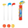 Golfový dětský barevný set pouzdro se 3 holemi a 3 míčky plast