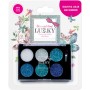 LUKKY Paletové oční stíny dětské se třpytkami a štětcem 6 odstínů bílá + modrá