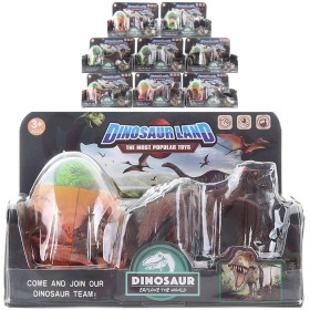 Dinosaurus set pravěký ještěr s vejcem s překvapením 8 druhů plast