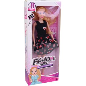 Panenka fashion 29cm letní černé krátké šaty s rybičkami v krabici