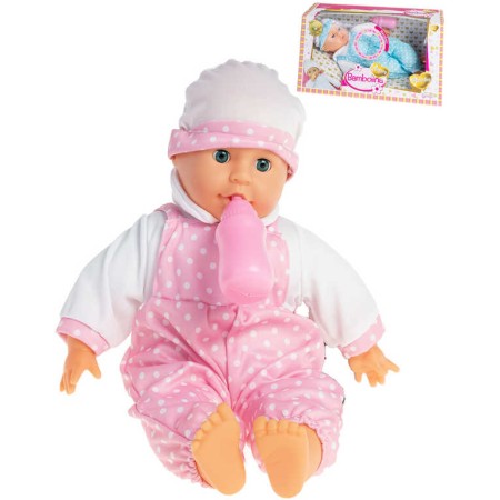 Baby panenka Bambolina Amore miminko set s lahvičkou s melodiemi na baterie Zvuk