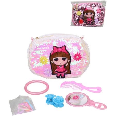 Kabelka dětská kosmetická taštička 15x12cm s flitry 2 barvy