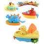 Lodička se zvířátkem baby natahovací do vody 12-14cm plave ve vodě 4 druhy