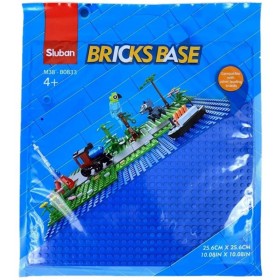 SLUBAN Základní deska modrá 25x25cm podložka na stavění pro stavebnice