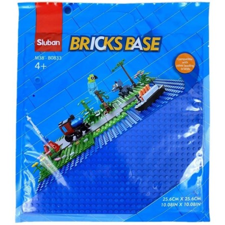 SLUBAN Základní deska modrá 25x25cm podložka na stavění pro stavebnice