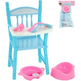 Stolička jídelní židlička na krmení pro panenku miminko set s nočníkem a doplňky