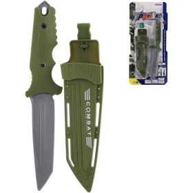 Nůž dětský army vojenský zelený plastový 25cm set s pouzdrem