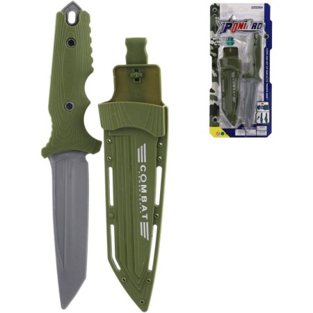 Nůž dětský army vojenský zelený plastový 25cm set s pouzdrem