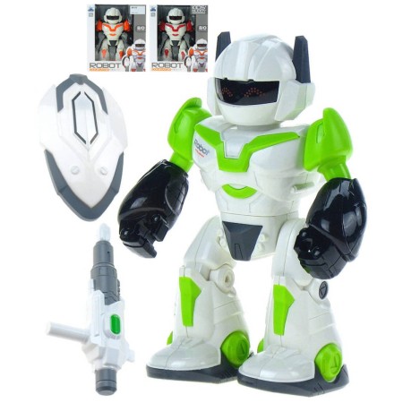 Robot Dominator bojový set se zbraní a štítem 24cm na baterie Světlo Zvuk 3 barvy