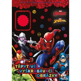 JIRI MODELS Třpytivé vyškrabávací obrázky + omalovánky Marvel