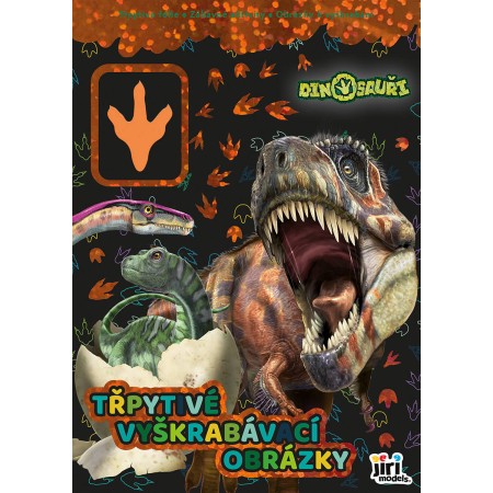 JIRI MODELS Třpytivé vyškrabávací obrázky + omalovánky Dinosauři