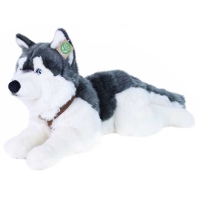 PLYŠ Pes husky s obojkem 60cm ležící Eco-Friendly *PLYŠOVÉ HRAČKY*