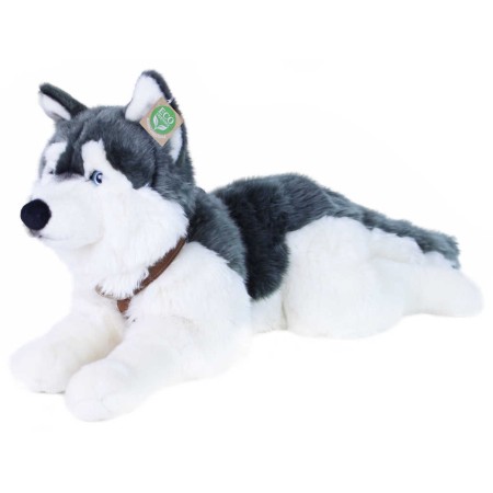 PLYŠ Pes husky s obojkem 60cm ležící Eco-Friendly *PLYŠOVÉ HRAČKY*