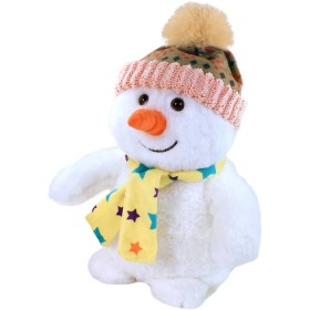 PLYŠ Sněhulák veselý 26cm s čepicí a šálou *PLYŠOVÉ HRAČKY*