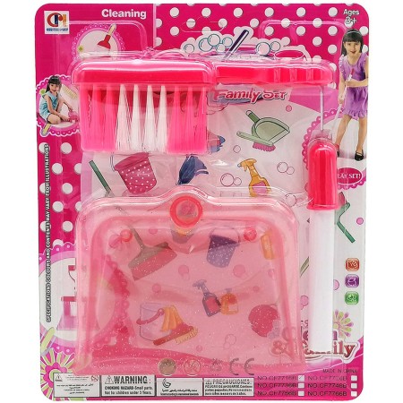 Uklízečka dětský holčičí uklízecí set lopatka se smetákem na kartě plast