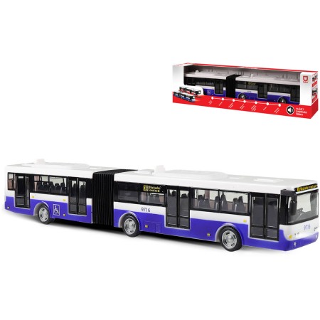 Autobus hlásí zastávky MHD Modrý zpětný chod na baterie Světlo Zvuk CZ