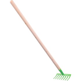 DŘEVO Hrábě dětské nářadí zelené s násadou 80cm kov *DŘEVĚNÉ HRAČKY*