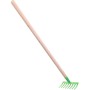 DŘEVO Hrábě dětské nářadí zelené s násadou 80cm kov *DŘEVĚNÉ HRAČKY*