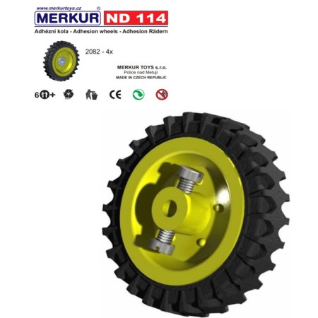 MERKUR ND114 Adhézní kola náhradní díl set 4ks KOVOVÁ STAVEBNICE