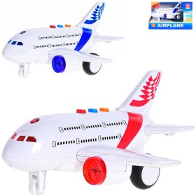 Letadlo 17cm plastové na setrvačník na baterie Světlo Zvuk 2 barvy