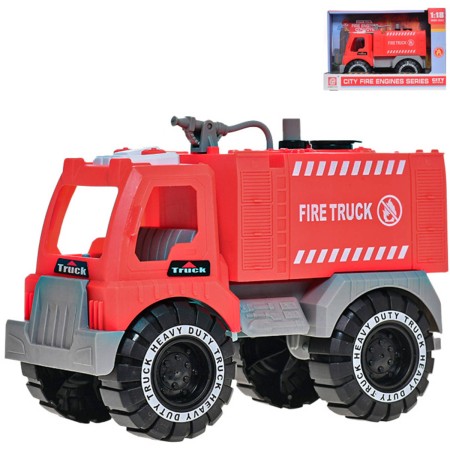 Auto hasiči funkční zásahové požární vozidlo velká kola stříká vodu