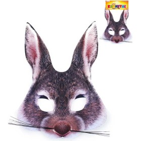 KARNEVAL Maska zvířecí Zajíc dětská látková škraboška KARNEVALOVÝ DOPLNĚK