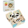 CUBIKA DŘEVO Baby kostky obrázkové Veselá zvířátka kubus set 4ks