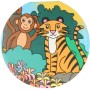 Notes kulatý dětský bloček Divoká zvířata safari 30 listů 8cm 3 druhy