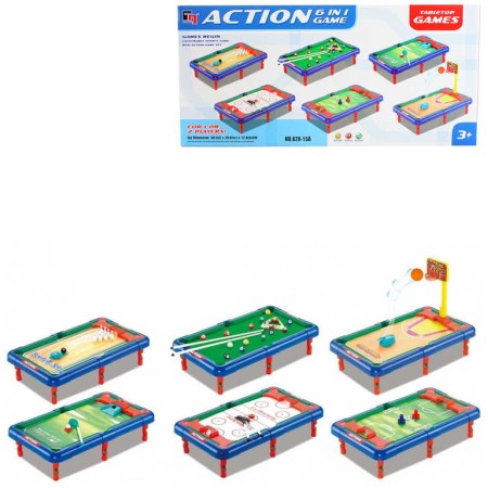 Hra velká stolní sada sportovních her 6v1 plast *SPOLEČENSKÉ HRY*