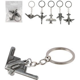 Přívěsek dětský na klíče letadlo kovová klíčenka 5 druhů