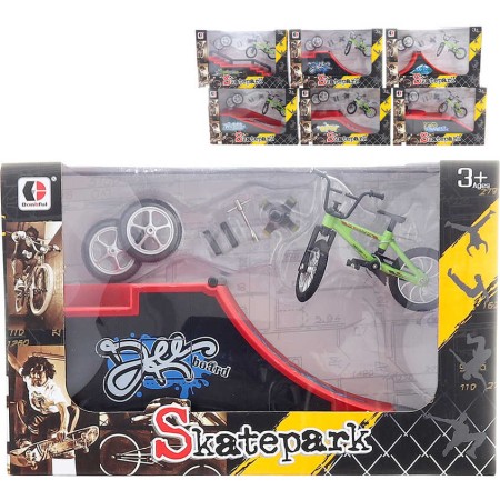 Šroubovací set rampa s BMX prstovým kolem a doplňky různé druhy kov