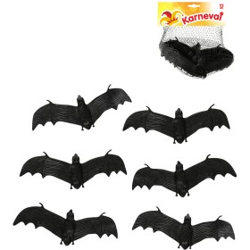 Netopýr černý 13cm zvířátko set 6ks Halloween dekorace