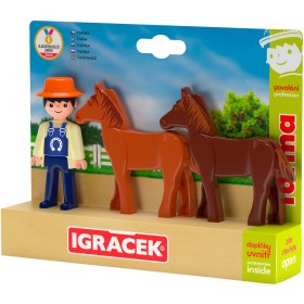 EFKO IGRÁČEK TRIO Farma set figurka kloubová + 2 koně