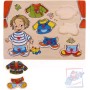 WOODY DŘEVO Oblékání na desce puzzle Sebastian dřevěná vkládačka